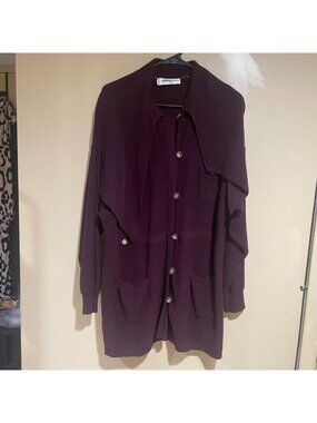 sonia rykiel cardigan ribbed knit with gold buttons